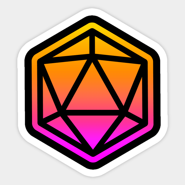 80s Retro D20 Sunset Sticker by SimonBreeze